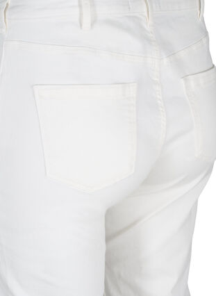 7/8 jeans med rå kanter og høj talje, White, Packshot image number 3