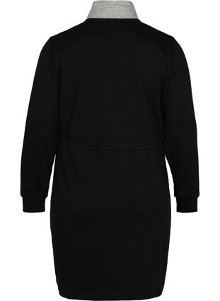 Sweatkjole med lommer og justerbar talje, Black comb, Packshot image number 1