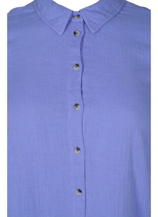 Lang bomulds skjorte med en klassisk  krave, Ultramarine, Packshot image number 2
