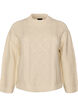 Strikbluse med kabelstrikket m&oslash;nster, Vanilla, Packshot image number 0