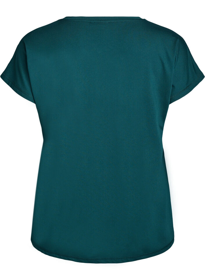 Ensfarvet tr&aelig;nings t-shirt, Gr&oslash;n, Packshot image number 1