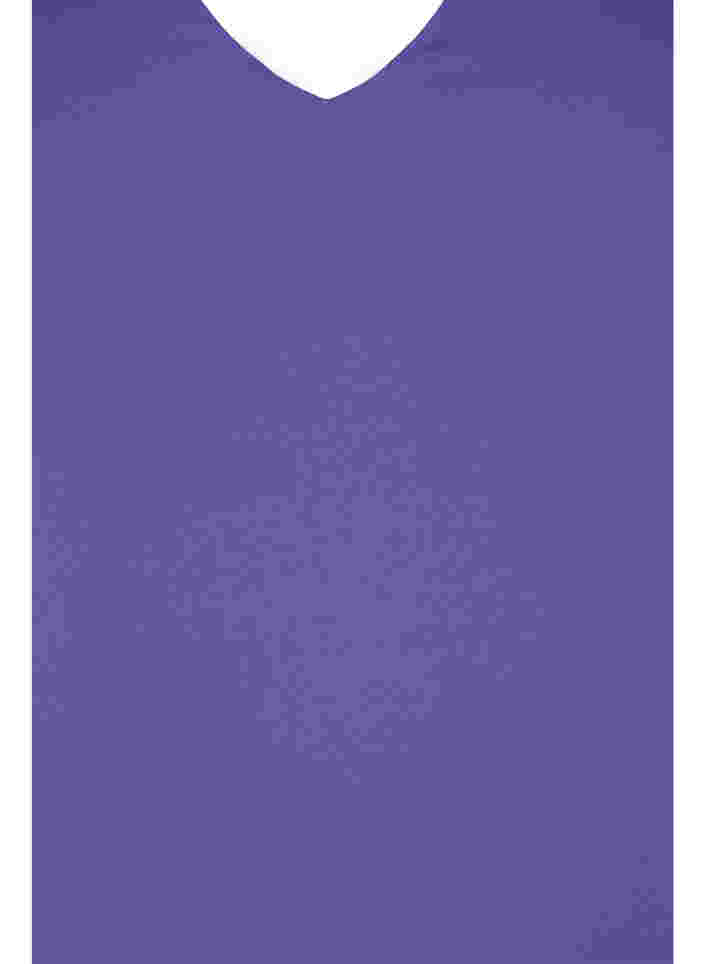 Bluse med 3/4 ærmer og v-hals, Ultra Violet, Packshot image number 2