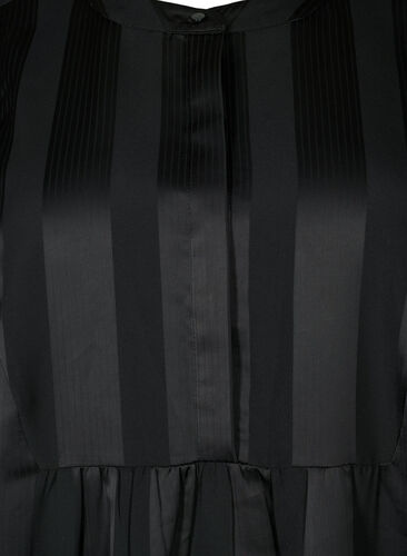 A-formet kjole med striber og 1/2 ærmer, Black, Packshot image number 2
