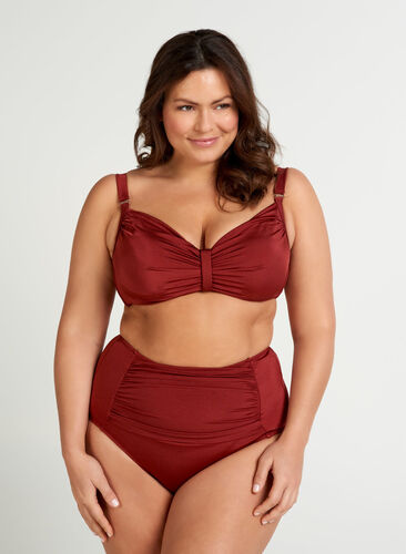 Bikini underdel med høj talje, Rusty Red, Model image number 0