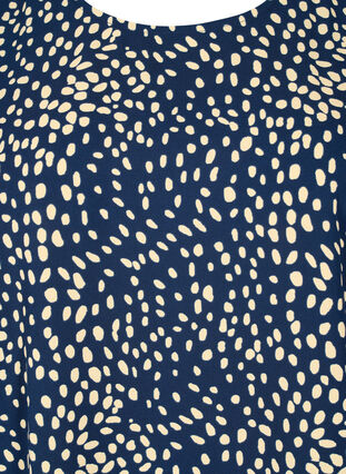 Bluse med pufærmer, Navy B./Beige Dot, Packshot image number 2