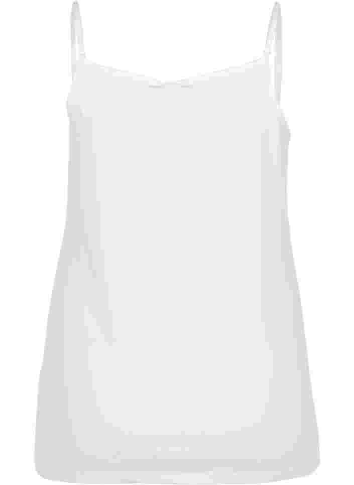 Basis strop top i bomuld, Bright White, Packshot image number 1