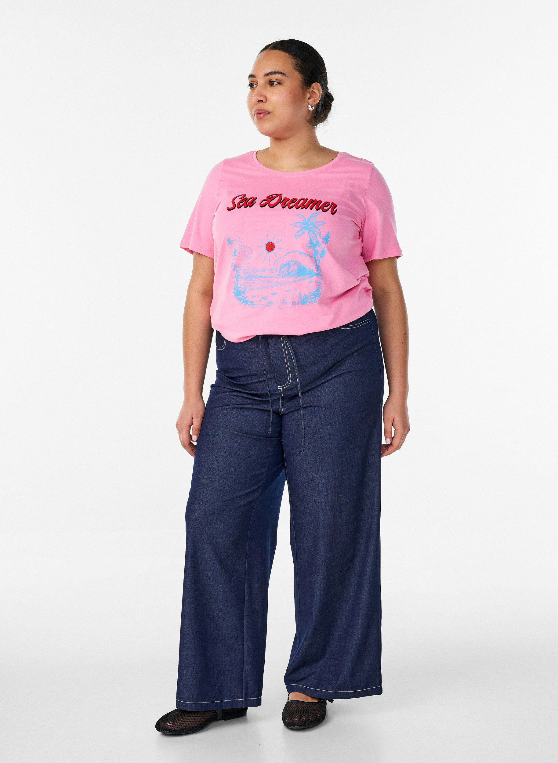ZizziT-shirt med motiv, Lyser&oslash;d, Model image number 1