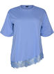 T-shirt med asymmetrisk blondekant, Lilla, Packshot image number 0