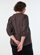 Ternet bluse med V-hals og 3/4-&aelig;rmer, Brun, Model image number 2