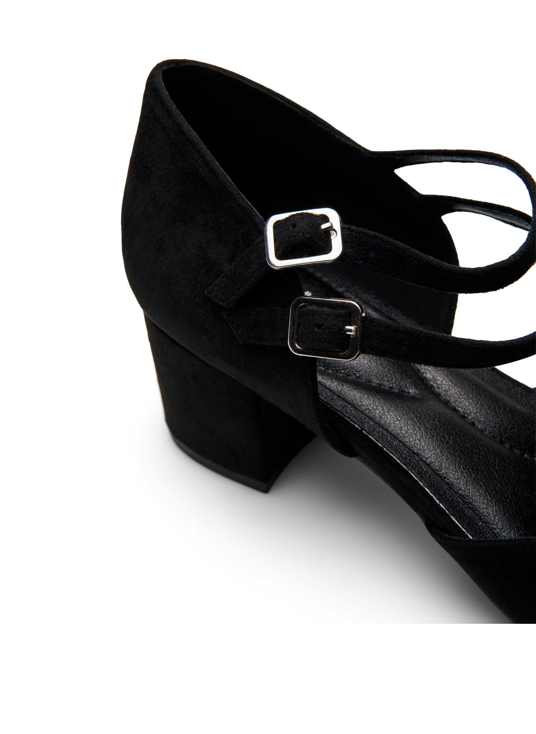 Zizzi Wide fit - Pump med dobbelt remme, Sort, Packshot image number 3