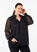 M&oslash;nstret chiffonbluse med bindeb&aring;nd, Black, Model image number 0