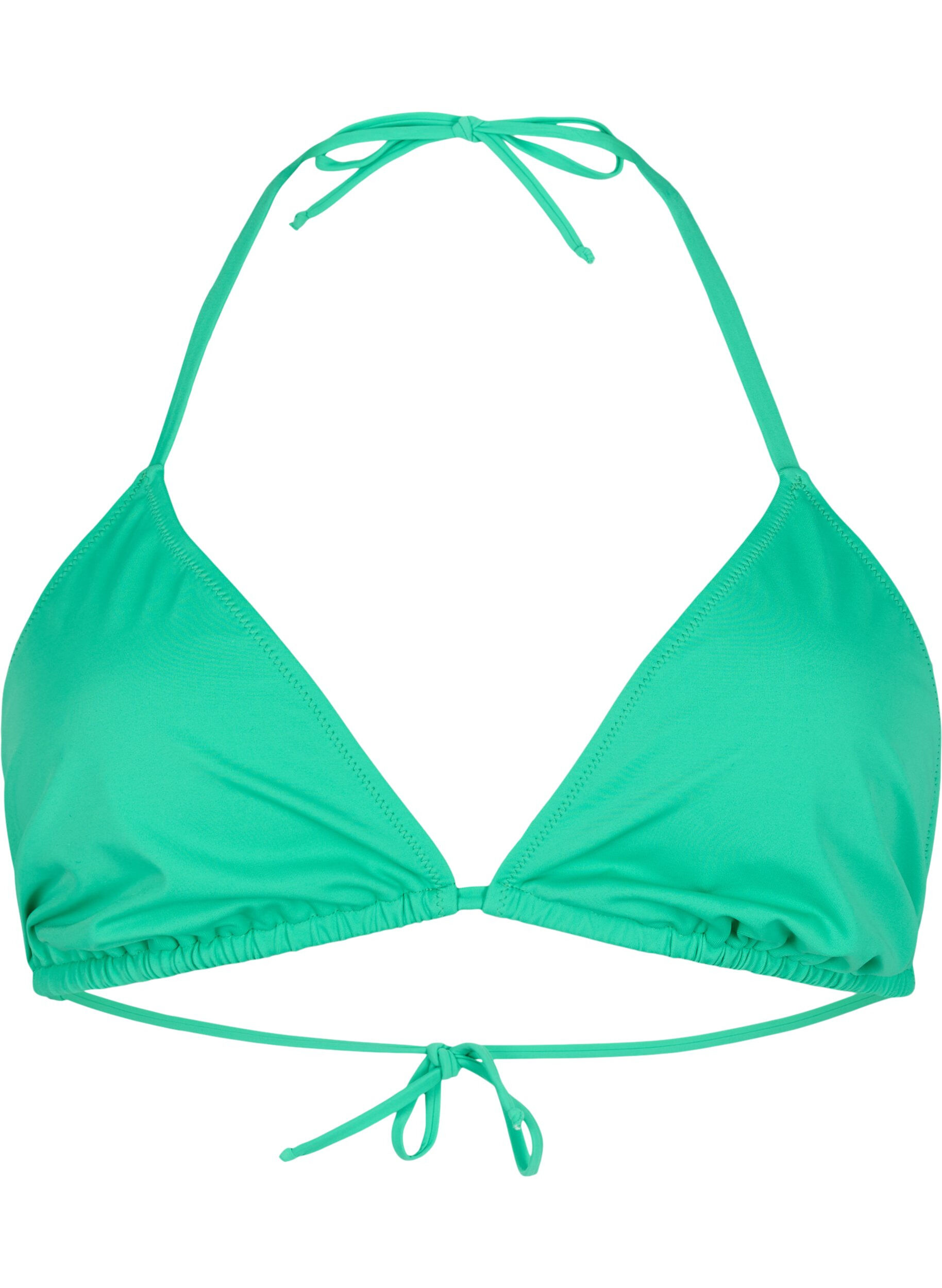 Ensfarvet trekants bikini bh