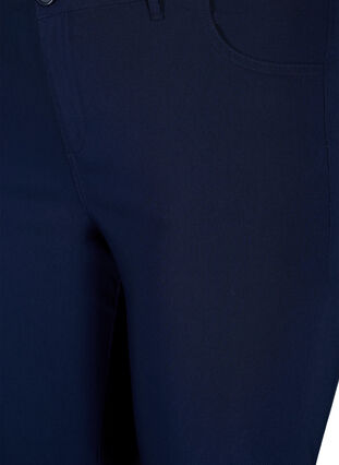 Klassiske bukser i viskosemix - Blå Str. 42-60 - Zizzi