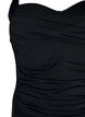 Vatteret badedragt med draperinger, Sort, Packshot image number 2