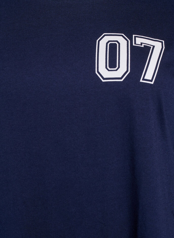 Kort t-shirtkjole med sporty detaljer, Bl&aring;, Packshot image number 2