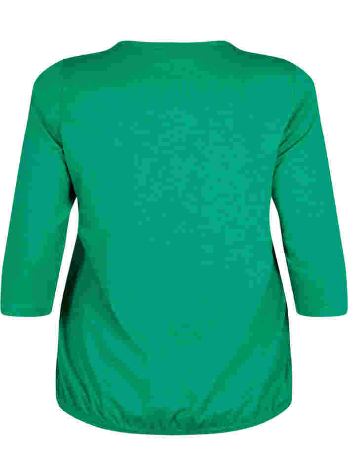 Bomuldsbluse med 3/4 ærmer, Jolly Green, Packshot image number 1