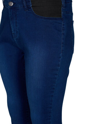 Super slim Amy jeans med elastik i taljen, Dark blue, Packshot image number 2