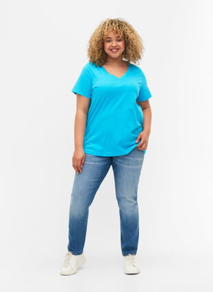 2-pak basis t-shirt i bomuld, Blue Atoll / Black, Model image number 2