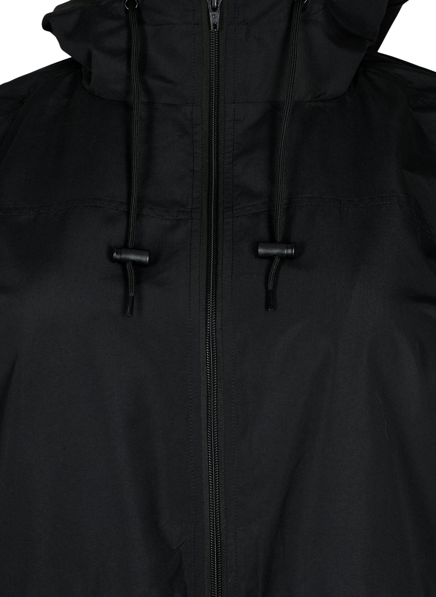 Zizzi FLASH - Vandafvisende parka med h&aelig;tte, Black, Packshot image number 2