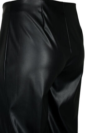 Imiterede læderbukser med vidde, Black, Packshot image number 3