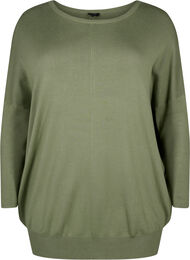 Strikket tunika i viskoseblanding, Oil Green