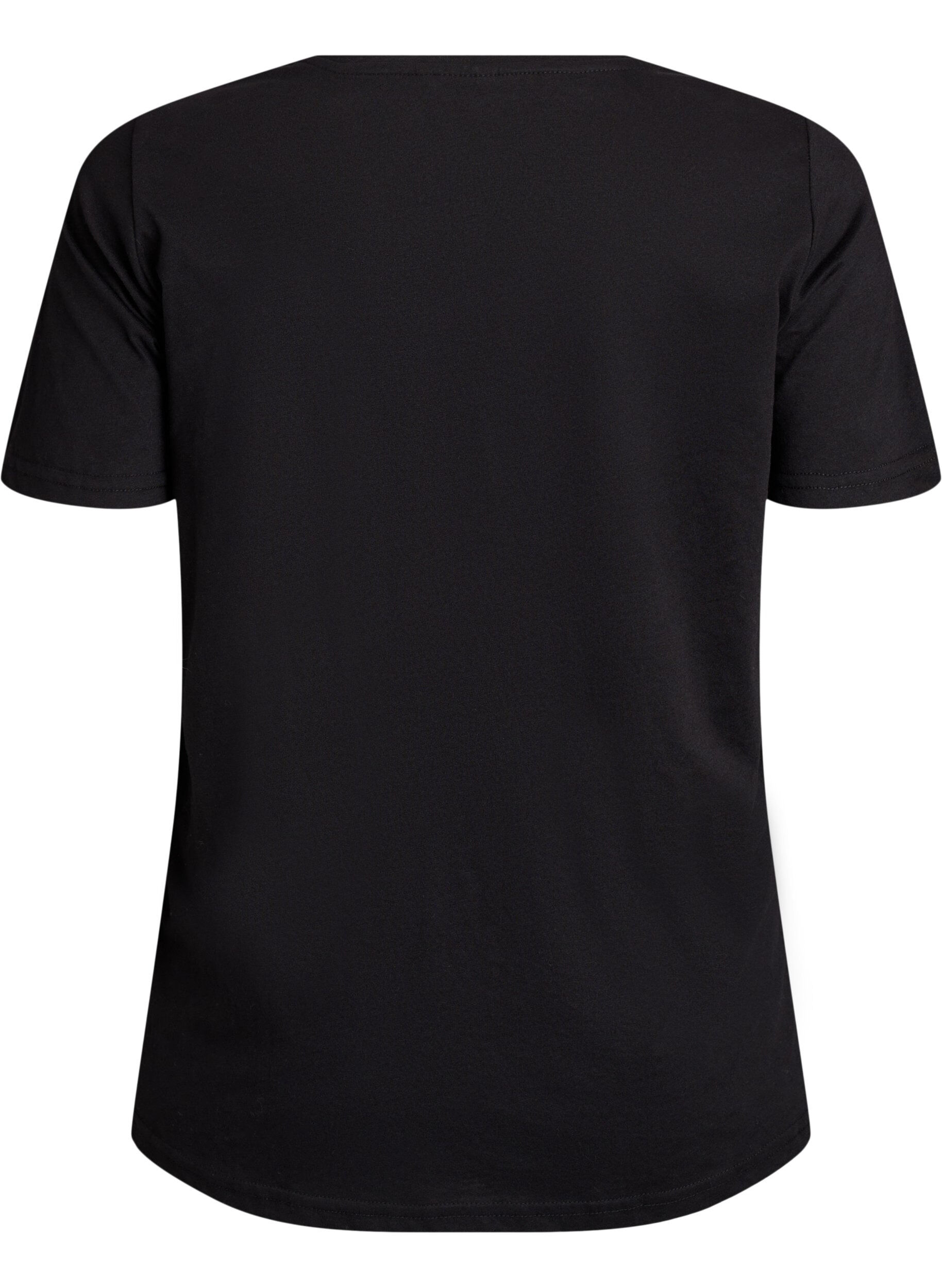 ZizziT-shirt med motiv, Sort, Packshot image number 1