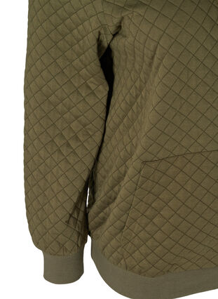 Sweat cardigan med hætte og lynlås, Ivy Green, Packshot image number 3