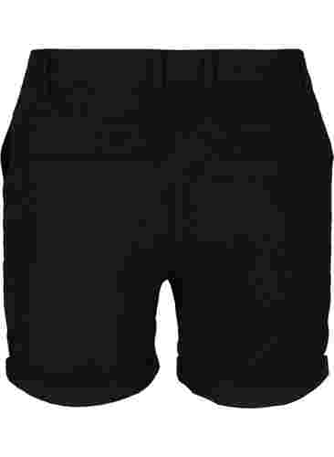 Bomulds shorts med lommer, Black, Packshot image number 1