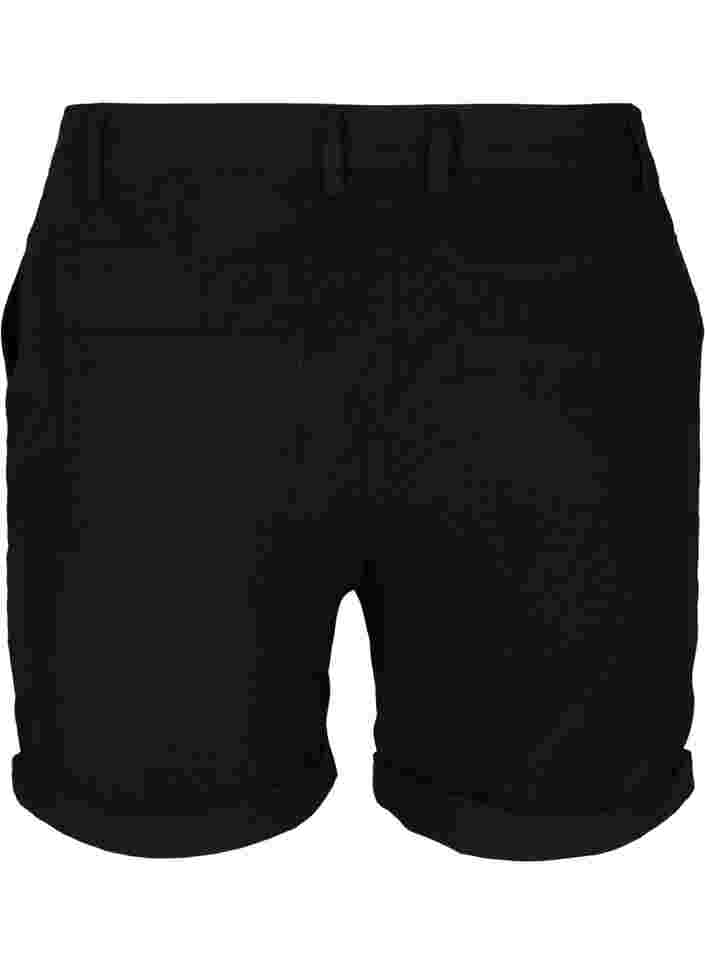 Bomulds shorts med lommer, Black, Packshot image number 1
