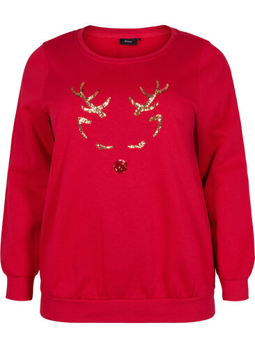 Jule sweatshirt, Tango Red Deer, Packshot image number 0