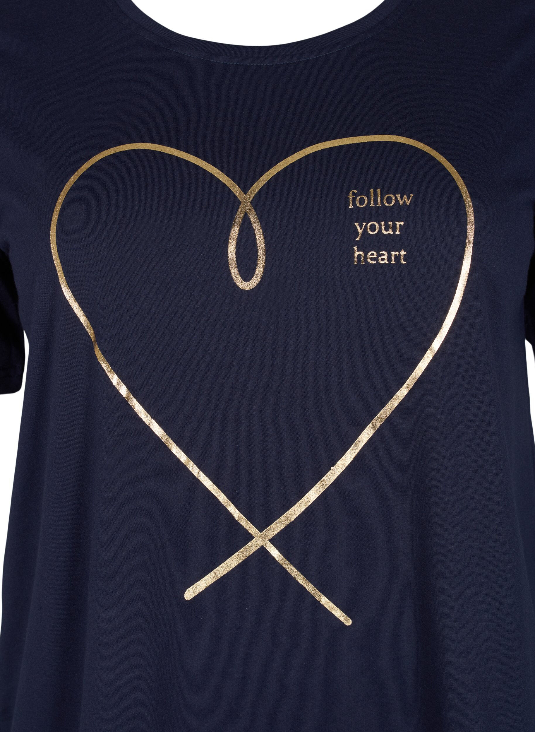 Zizzi FLASH - T-shirt med motiv, Navy Blazer, Packshot image number 2