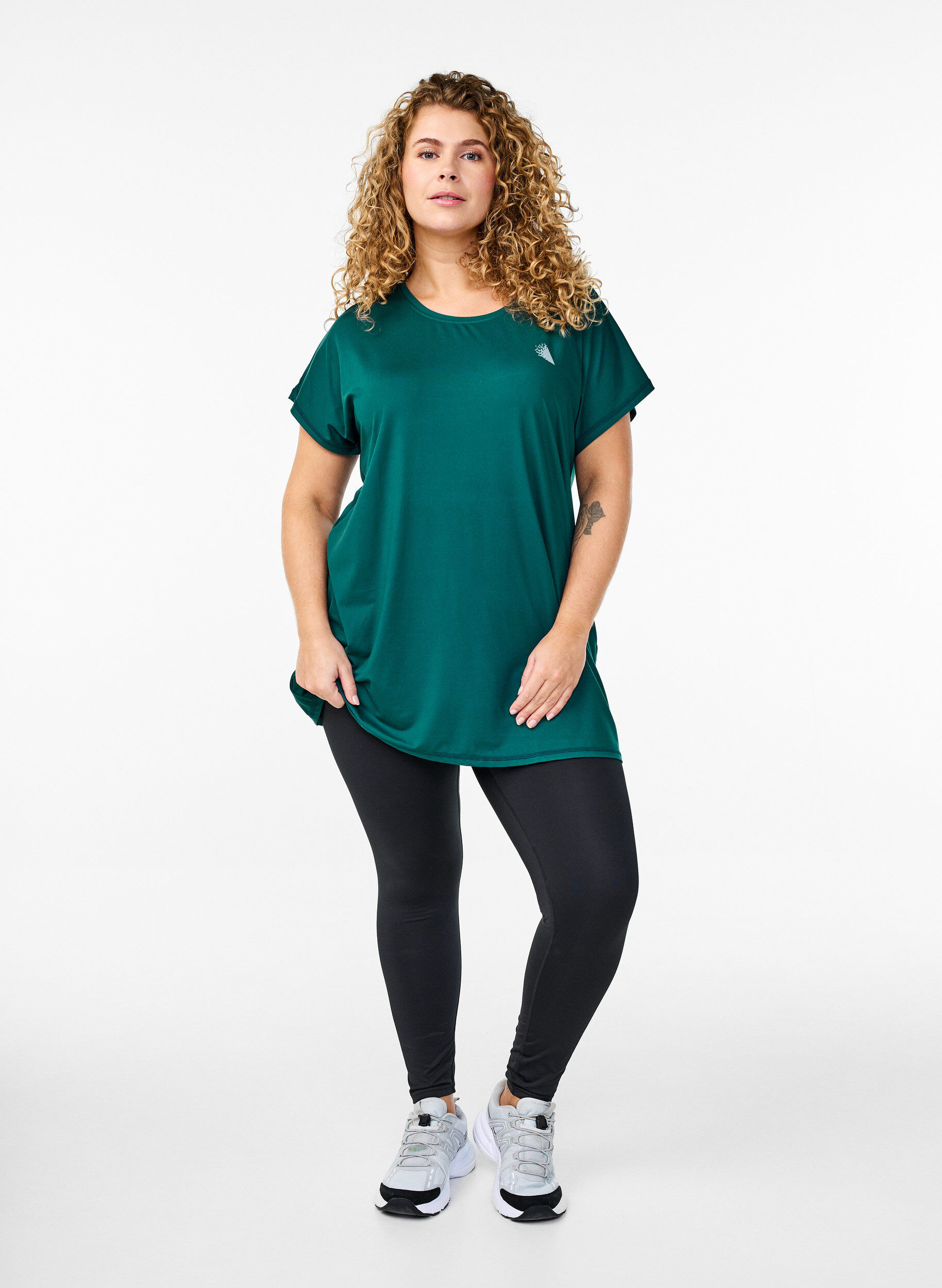 ZizziLang tr&aelig;nings t-shirt, Gr&oslash;n, Model image number 1