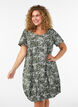 Kort&aelig;rmet bomuldskjole med print, Gr&oslash;n, Model image number 0