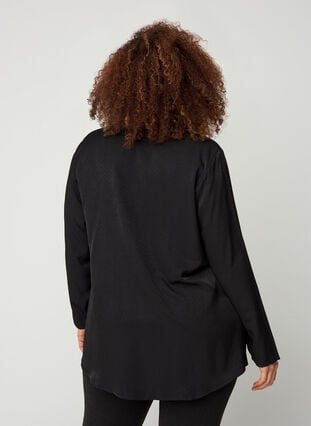 Langærmet tunika med lynlås, Black, Model image number 1