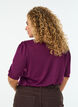 Bluse med knapdetalje og korte puf&aelig;rmer, M&oslash;rk Bordeaux, Model image number 2