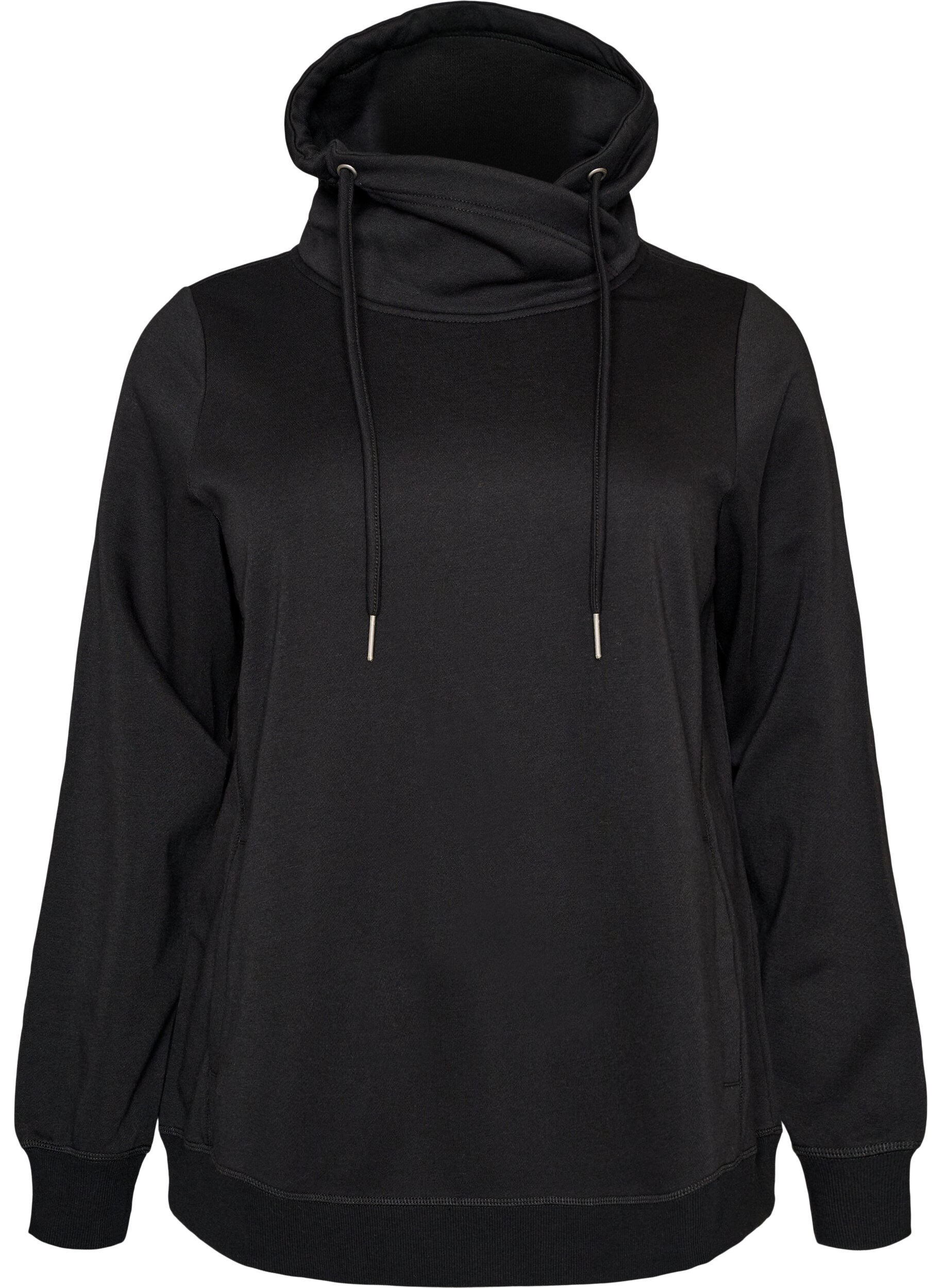 FLASH - Sweatshirt med h&oslash;j krave og lommer