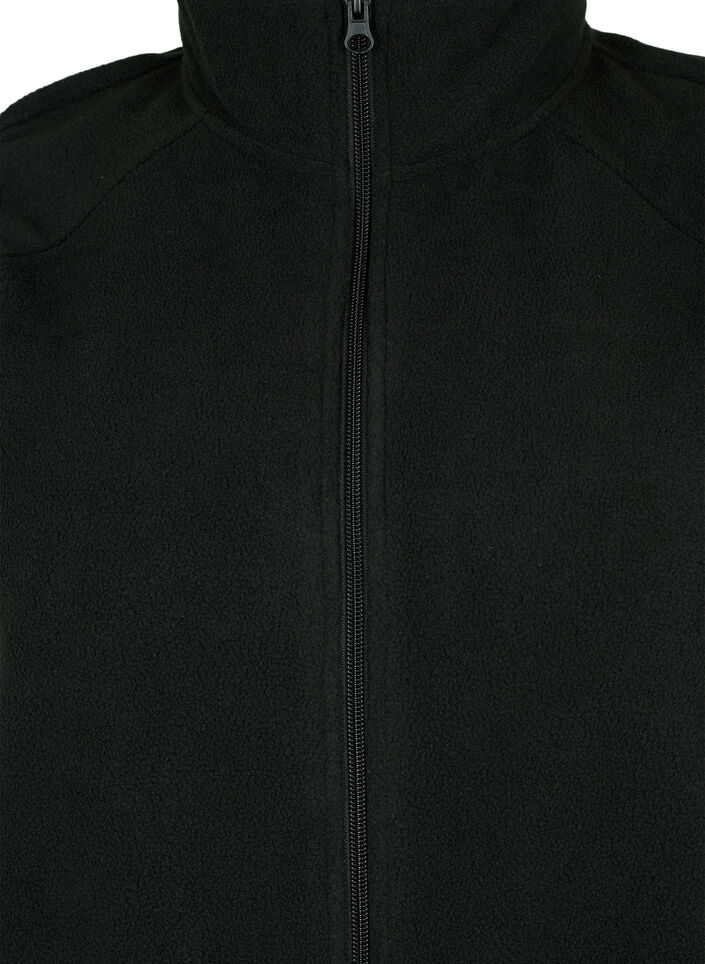 Fleece vest med lommer, Sort, Packshot image number 2