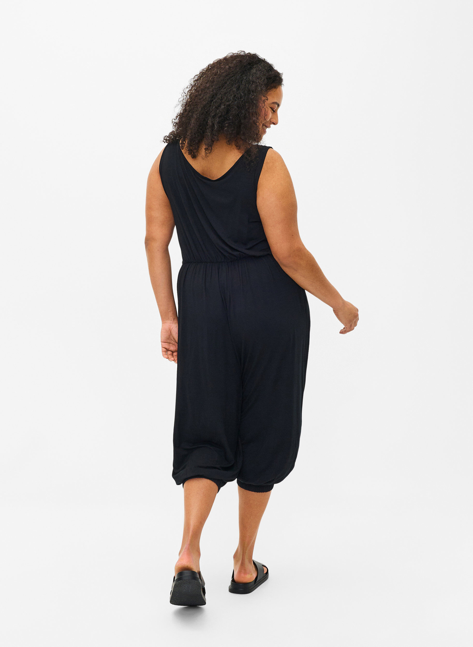 Zizzi &AElig;rmel&oslash;s jumpsuit med lommer, Black, Model image number 1