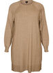 Kort strikkjole med raglan&aelig;rmer og midters&oslash;m, Beige, Packshot image number 0