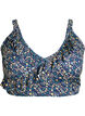 Blomstret bikini bh med fl&aelig;sedetaljer, Bl&aring;, Packshot image number 0