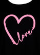 T-shirt i bomuld med print og rund hals , Black W. Heart L., Packshot image number 2