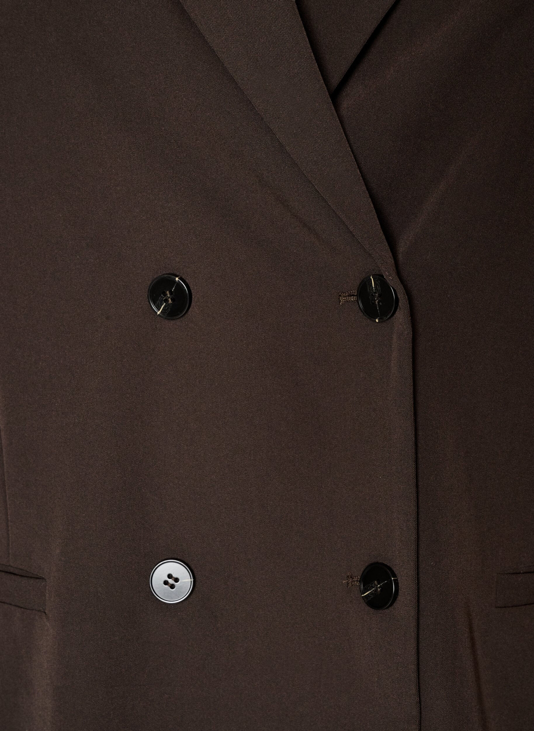 ZizziDobbeltradet blazer med l&oslash;s pasform, Brun, Packshot image number 2