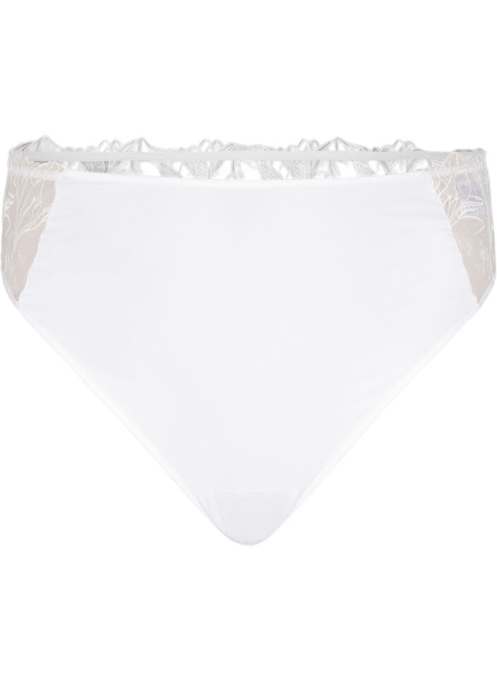 G-streng i microfiber med blonder, Hvid, Packshot image number 0