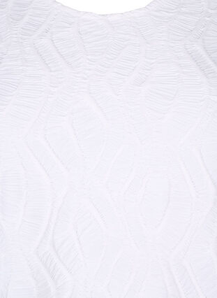 Bluse med tekstur og korte ærmer, Bright White, Packshot image number 2