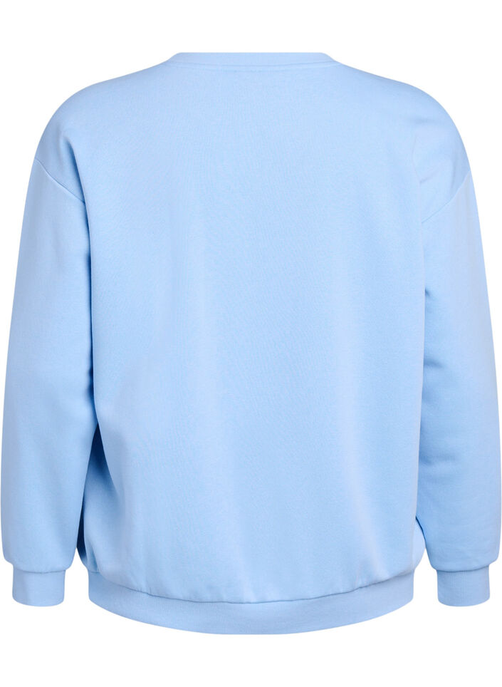 Sweatshirt med frontmotiv, Blå, Packshot image number 1