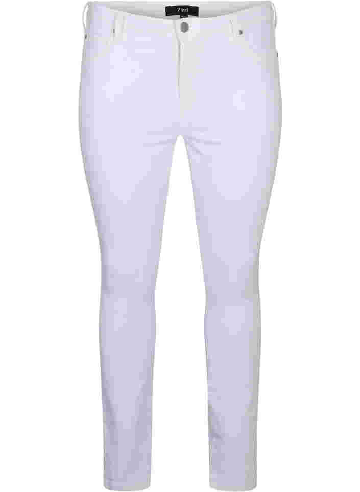 Højtaljede super slim Amy jeans, White, Packshot image number 0