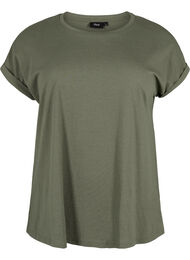 Kort&aelig;rmet t-shirt i bomuldsblanding, Gr&oslash;n