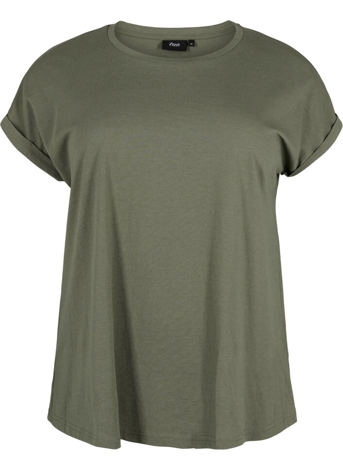 Kort&aelig;rmet t-shirt i bomuldsblanding, Gr&oslash;n, Packshot image number 0