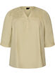 Bluse med smock og 3/4-&aelig;rmer, Gr&oslash;n, Packshot image number 0