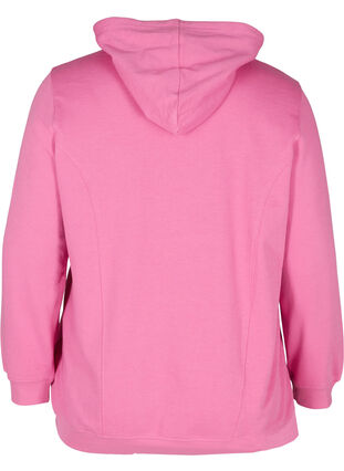 Sweatshirt med hætte og ribkanter, Phlox Pink, Packshot image number 1